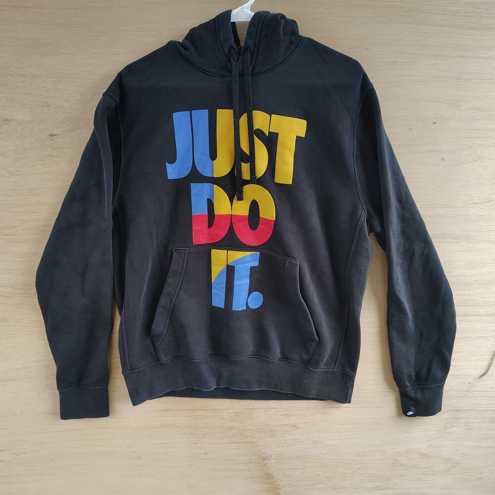NIKE SPORTSWEAR JUST DO IT MEN'S Medium HOODIE - BLACK CU4271-01 Colorway